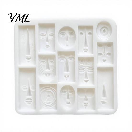 Multi Grid Geometric Fondant Mold Art Face Styling Baking Mold, Multi-grid Flexible Texture Tray, Food Grade PLA Plaster Casting Tool Abstract