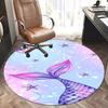 Mermaid Tail Chair Mat - Round Carpet for Home Decor, Office, Living Room