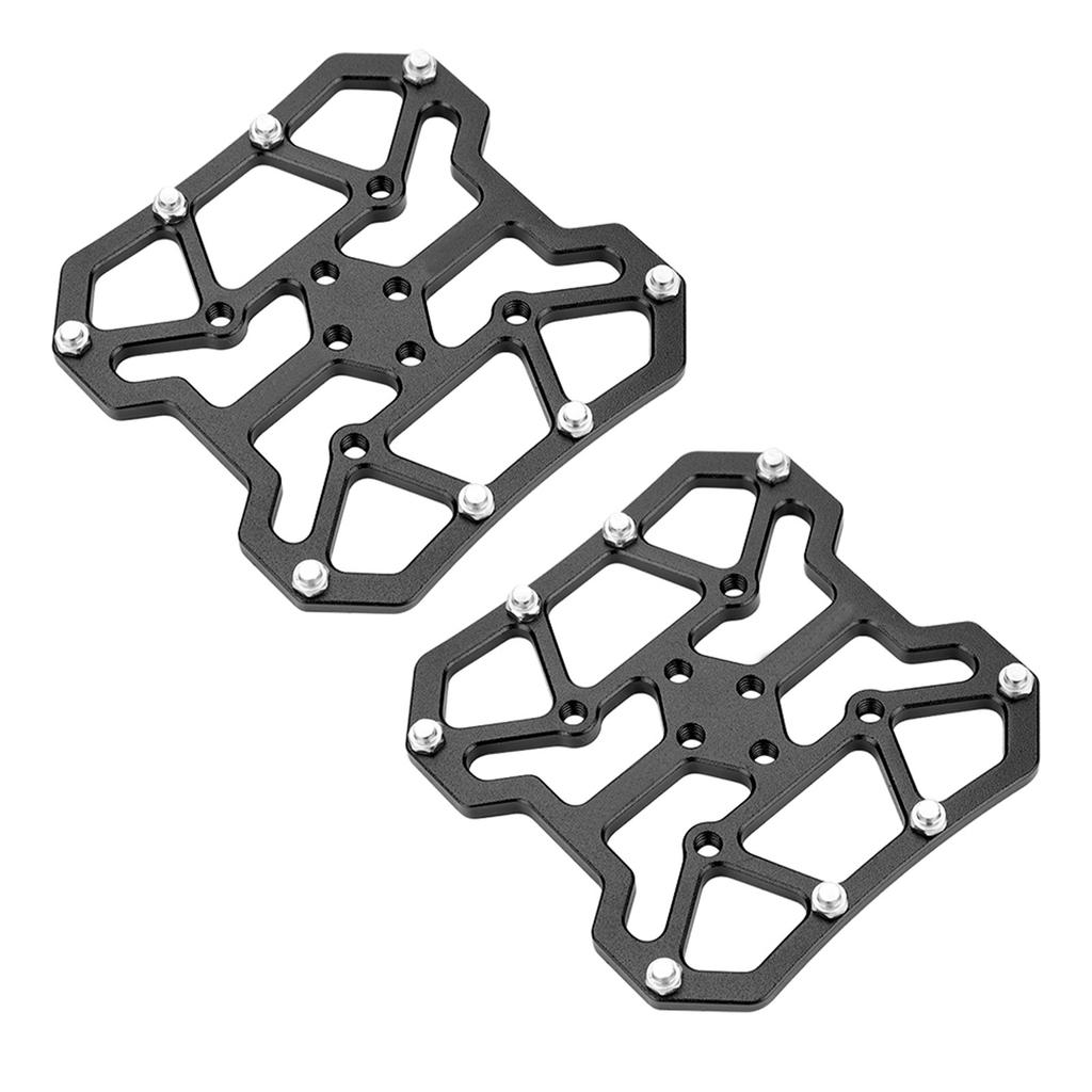 1 Pair Aluminum Alloy Bike Bicyle Clipless Pedal Platform Adapters for SPD(Black)