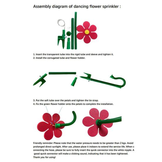 Dancing Daisy Lawn Sprinkler Crazy Daisy Garden Sprinkler 360-Degree Rotating Sun Flower Sprinkler for Watering Yard Plants Kids Pets Playing