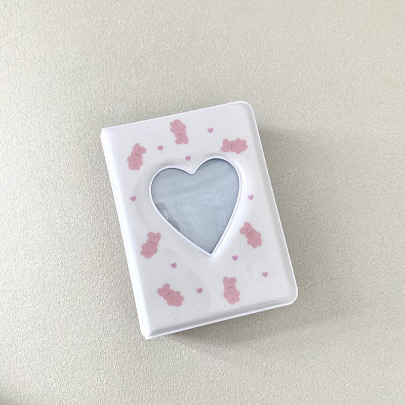 3-calowy mini album ze zdjęciami, słodki, kreskówkowy album z niedźwiedziem, serce miłosne, pusty Kpop, uchwyt na karty ze zdjęciami, Idol Star Chasing Binder, zbierz książkę
