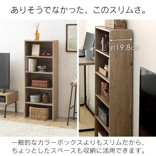 IRIS OHYAMA Storage Shelf, Color Box, Storage Box, Shelf, Rack, Spacious Storage, Stylish, CX-5U, Suitable for Single Living, Ironwood, Ash Brown, 41.