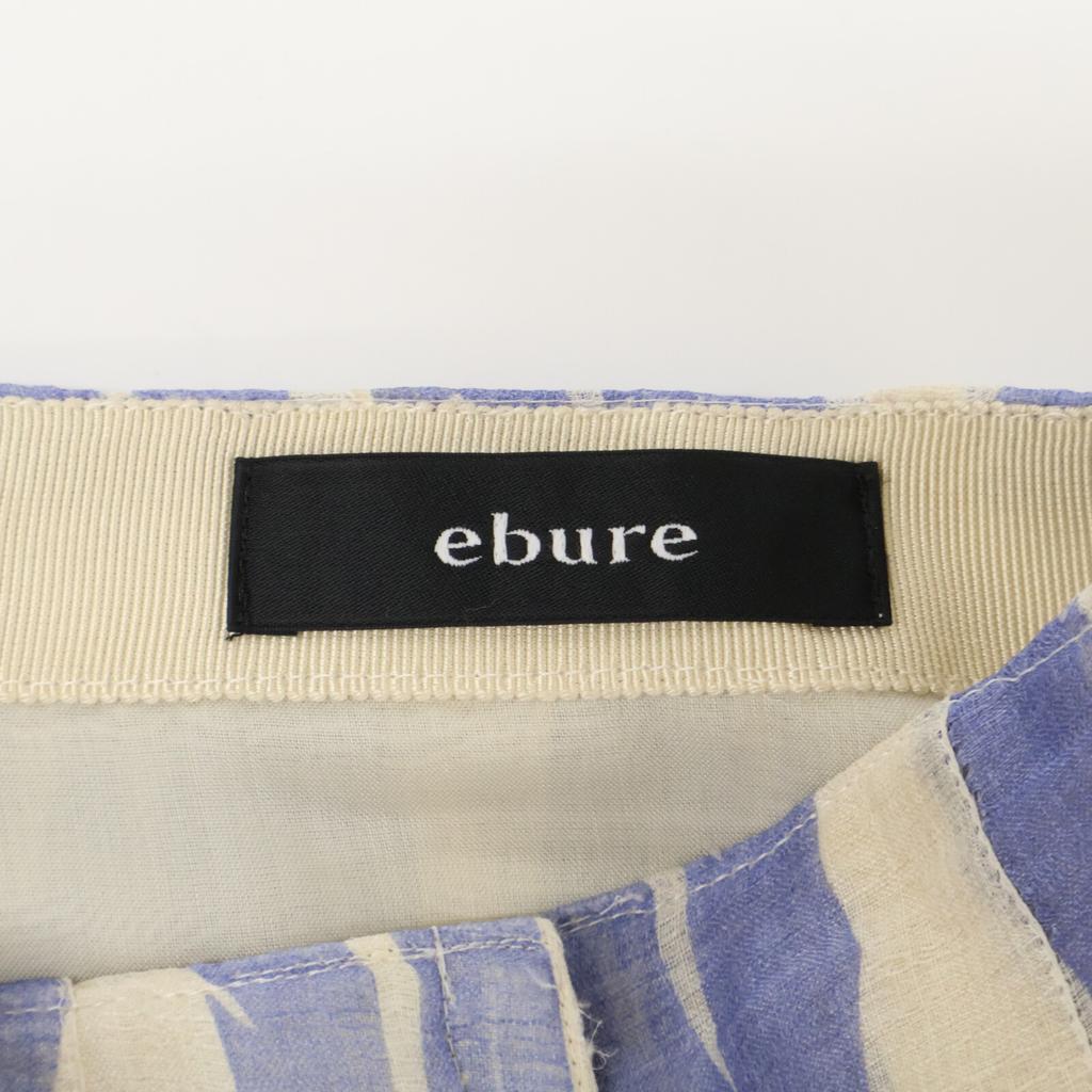 Ebure Blue X White Silk Flared Long Skirt Skirt 36 blue/whiteUsed