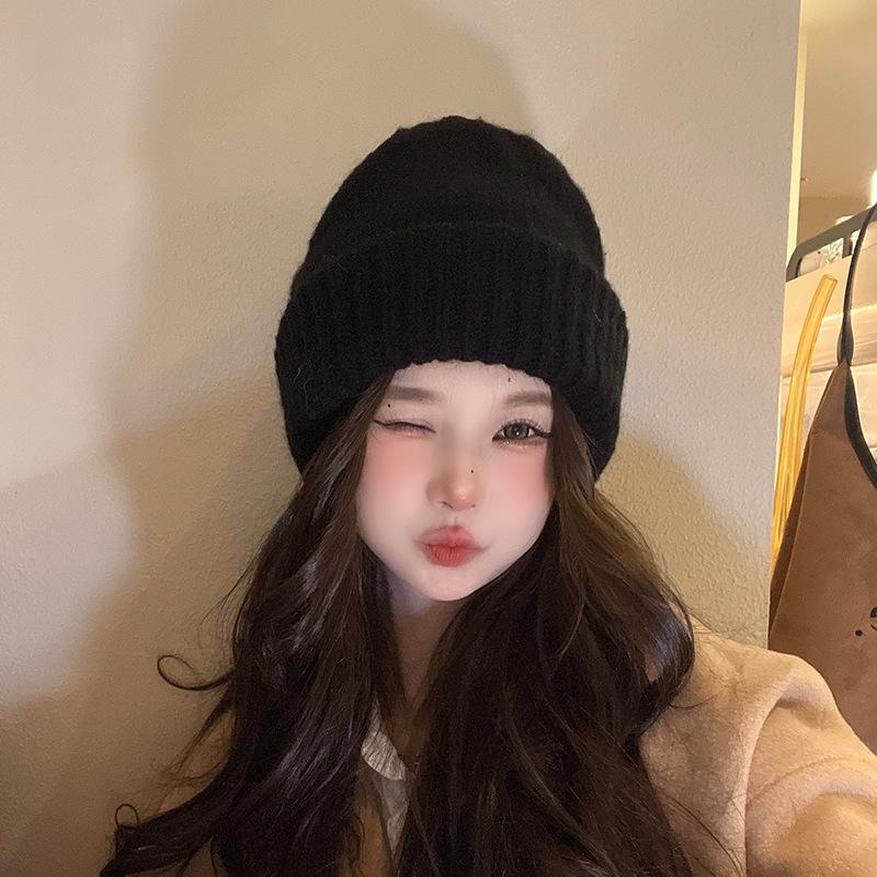 Outdoor Cycling Ear Protection Student Cold Protection Hat Simple Solid Color Knitted Hat