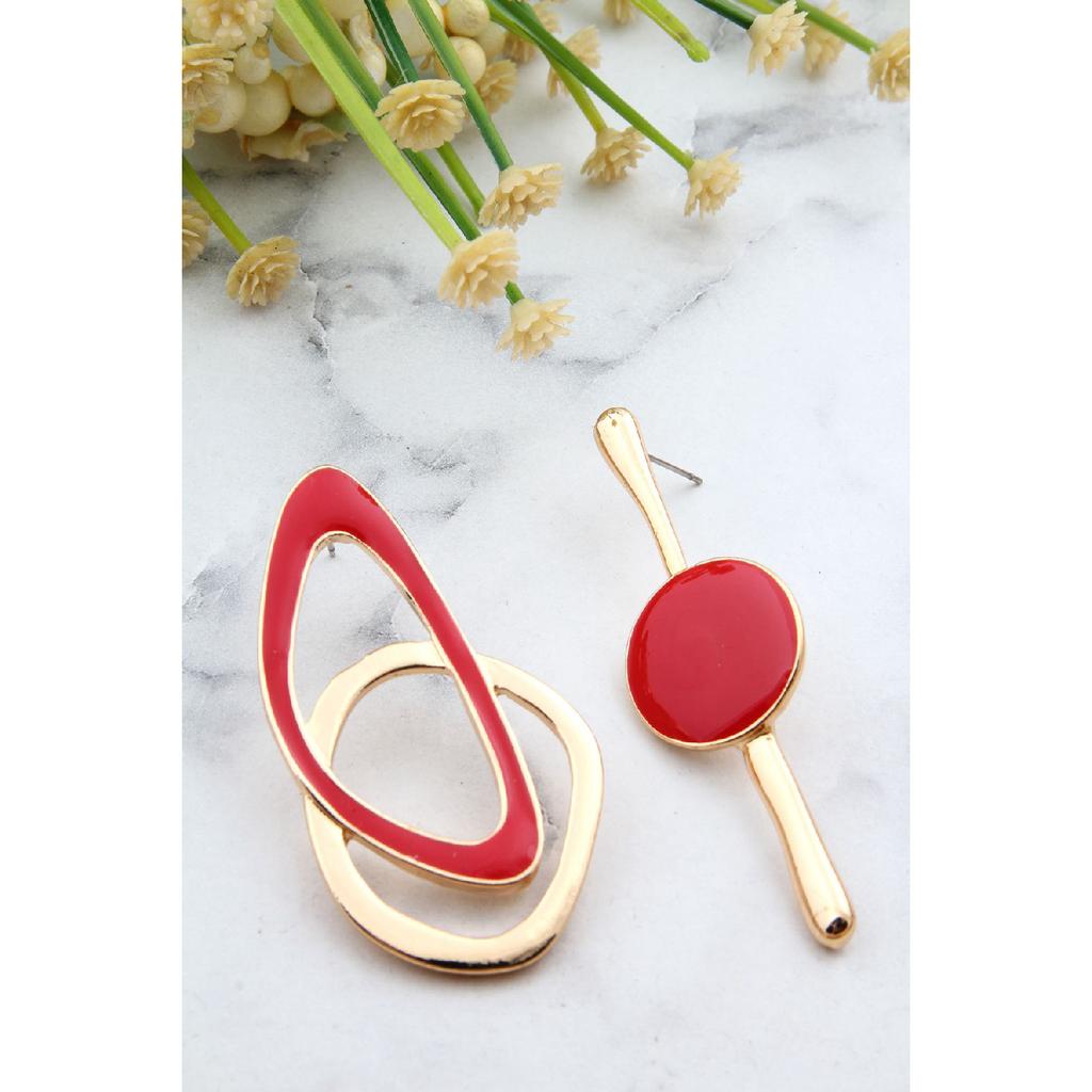 Black Asymmetrical Design Earrings