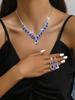 Luxury European Retro Crystal Zirconia Geometric Jewelry Set: Necklace, Earrings, Bracelet