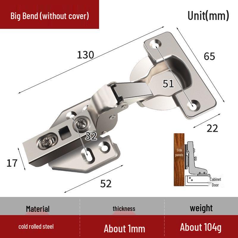 Thickened Hydraulic Damping Airplane Wardrobe Hinge with Fixed Cabinet Copper Rod for Furniture Doors