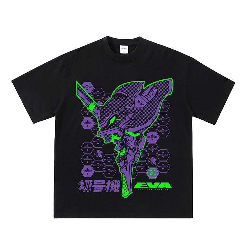 

Japanese Retro Animation Eva01 First Number Machine Cartoon Men s T-shirt Summer New Retro Fashion Men s and Women s Streetwear 4XL
