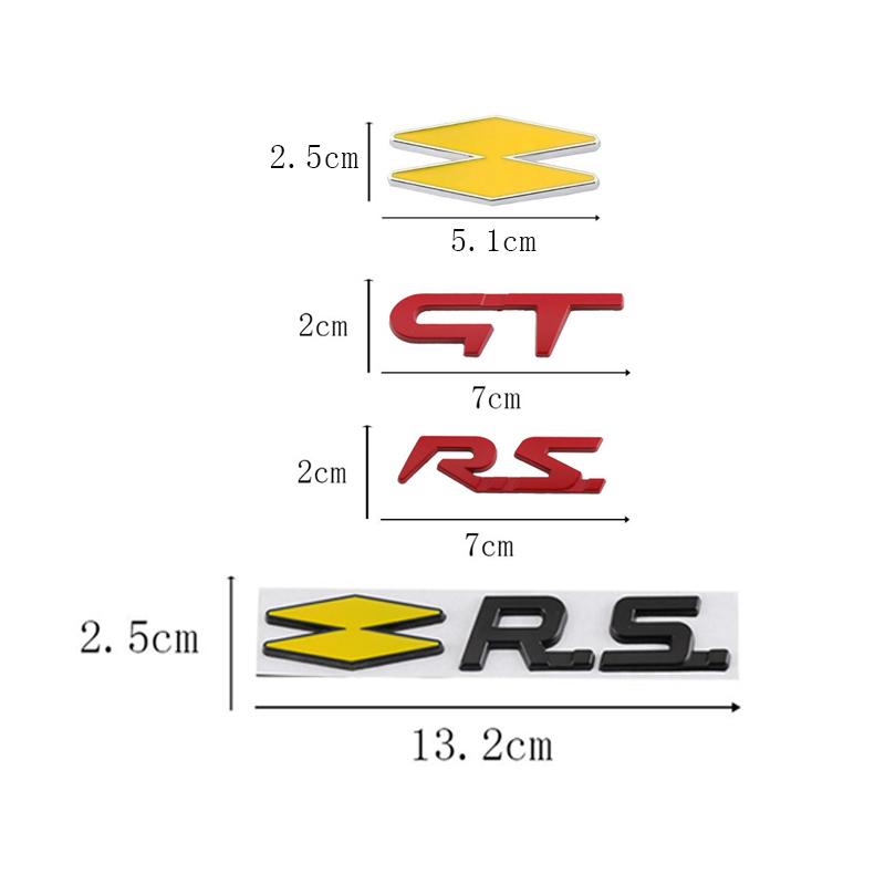 Adesivi Emblema Distintivo Logo Metallo 3D Linea GT RS Per Renault Logan Clio Megane 2 3 4 Kangoo Koleos Captur Twingo Duster