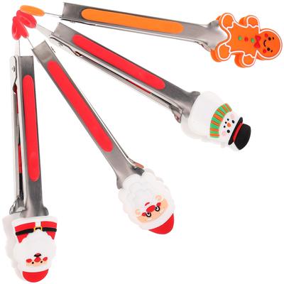 4 Pcs Non-slip Steak Clips Small Tongs for Serving Food Kitchen Grilling Multi-function Cooking Dessert