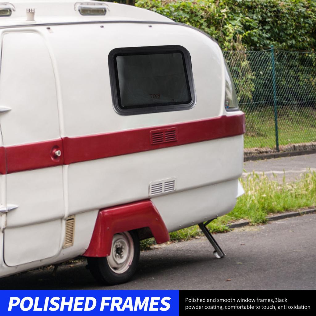 RV Exit Window Privacy Sun Protection 30.48 X 22.36in Push Out Trailer Window with Net Screen and Trim Ring