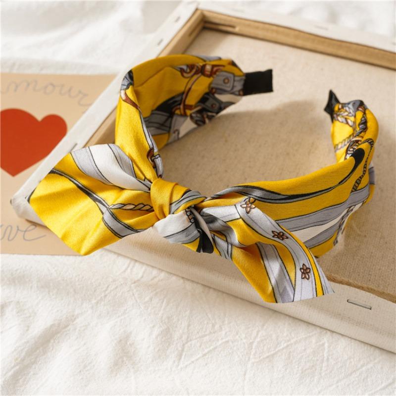 Hair Accessory - Leopard Print Rabbit Ears Knotted Wide Version Hair Band for Women's Outdoor Updo Hair Clip Headband Accessory