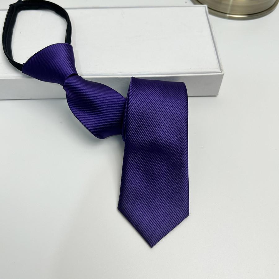 Herren Krawatte Saphirblau Einfarbig Lässig 5 cm Schmale Version Monochrom Reißverschluss Typ Freihändig Einzug Druck