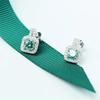 Damen Blaue-Grüne Moissanit Ohrstecker: Rund geschliffen VVS1 925er Sterlingsilber Leichter Luxus