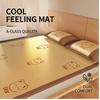 Fitted Ice Rattan Silk Cooling Mat, Soft Washable Summer Bedding for Bedroom & Air-Conditioned Rooms