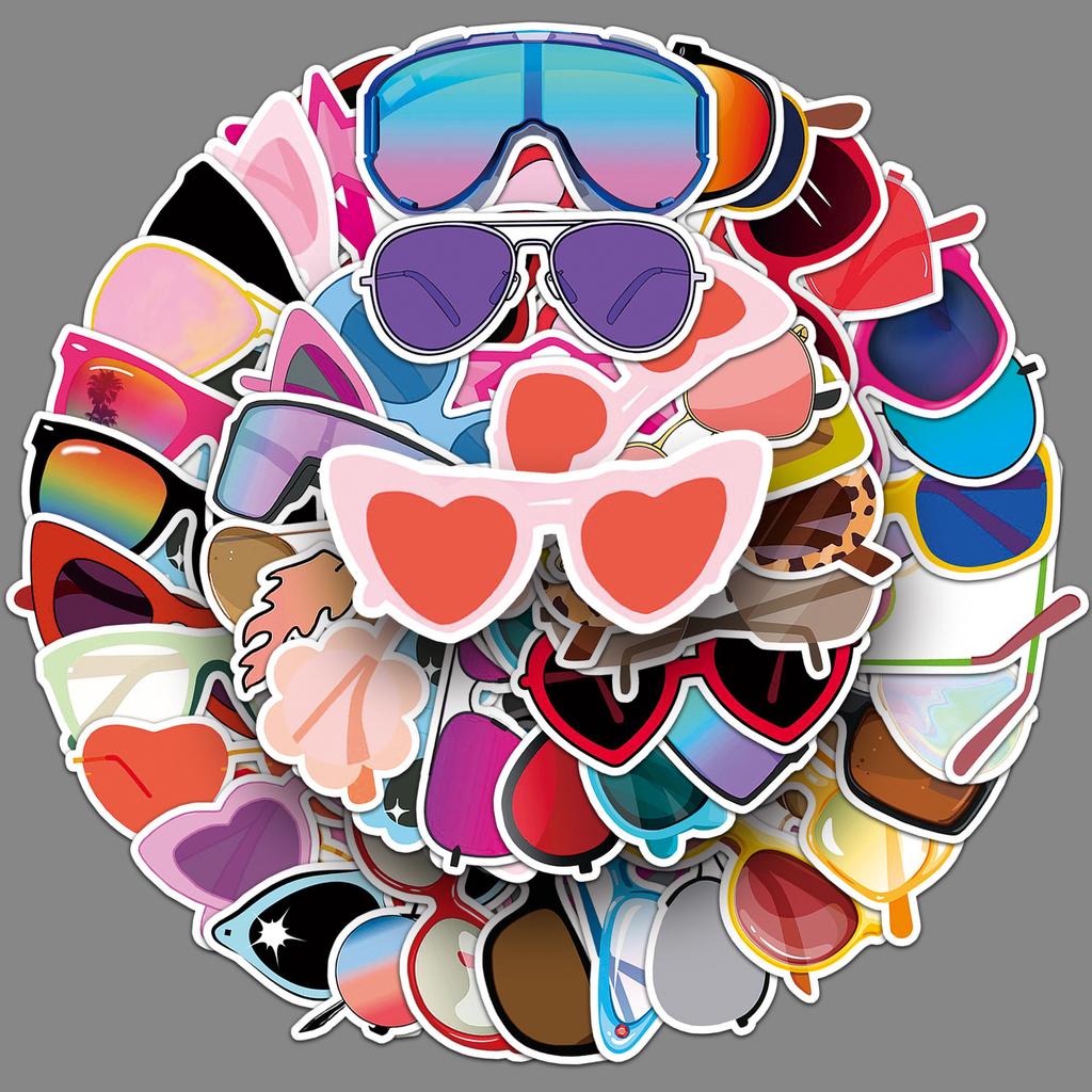 50 Sunglasses Graffiti Stickers Personalized Creative Summer Small Fresh Decorative Mobile Phone Case Water Cup Skateboard Stickers