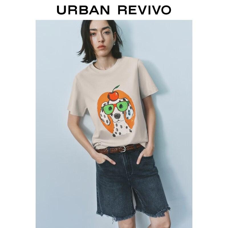 UR2026 Women s Cute Pet Print Short-Sleeve T-Shirt XL