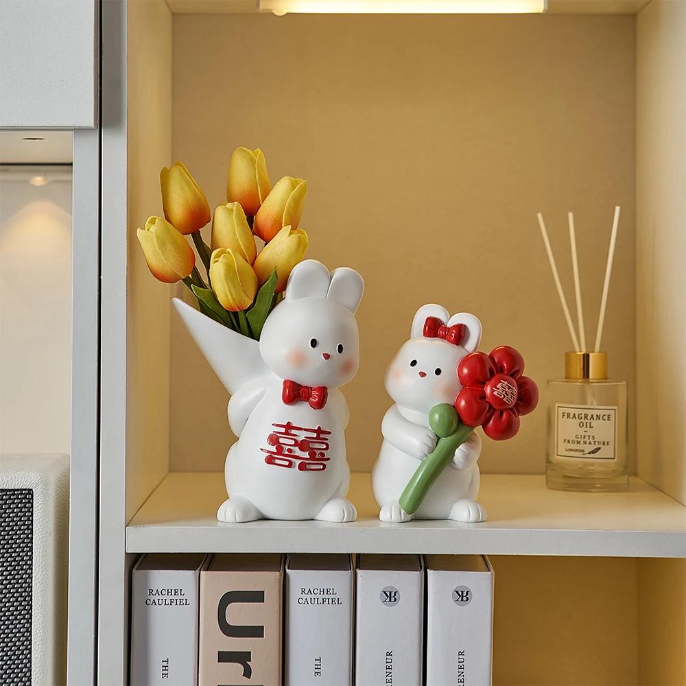 Verlobtes Paar Kaninchenvase Blumengesteck Hochzeitszimmerdekoration Schlafzimmer Heimdekoration Hochzeitsgeschenk