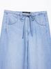 European and American style, new women's clothing, foreign style strappy vertical jeans 8727/042/406