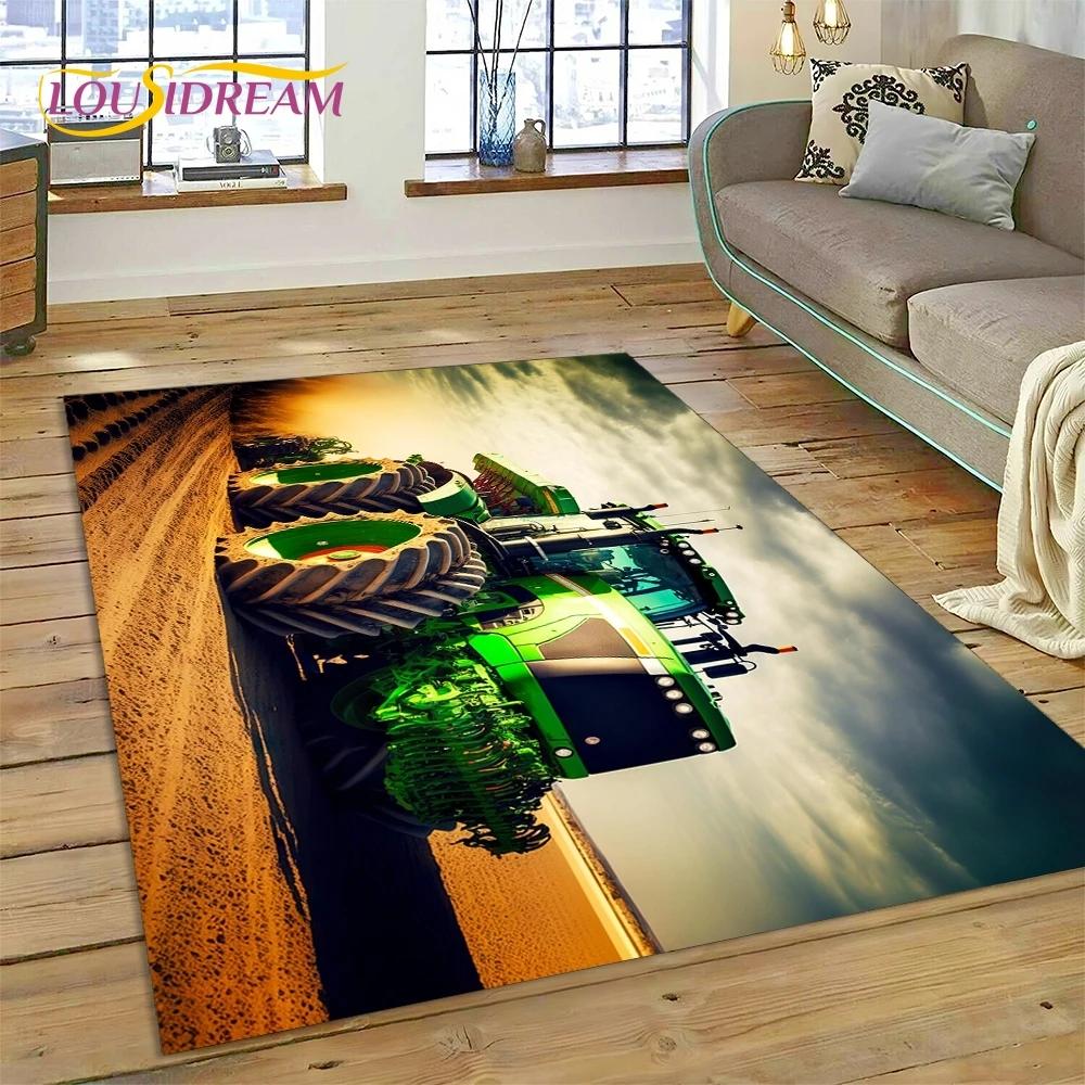 Retro Tractor Car 3D Truck Rug Carpet for Living Room Bedroom Home Decor,Floor Mat Non-slip Decoration for Sofa Doormat Kid Gift