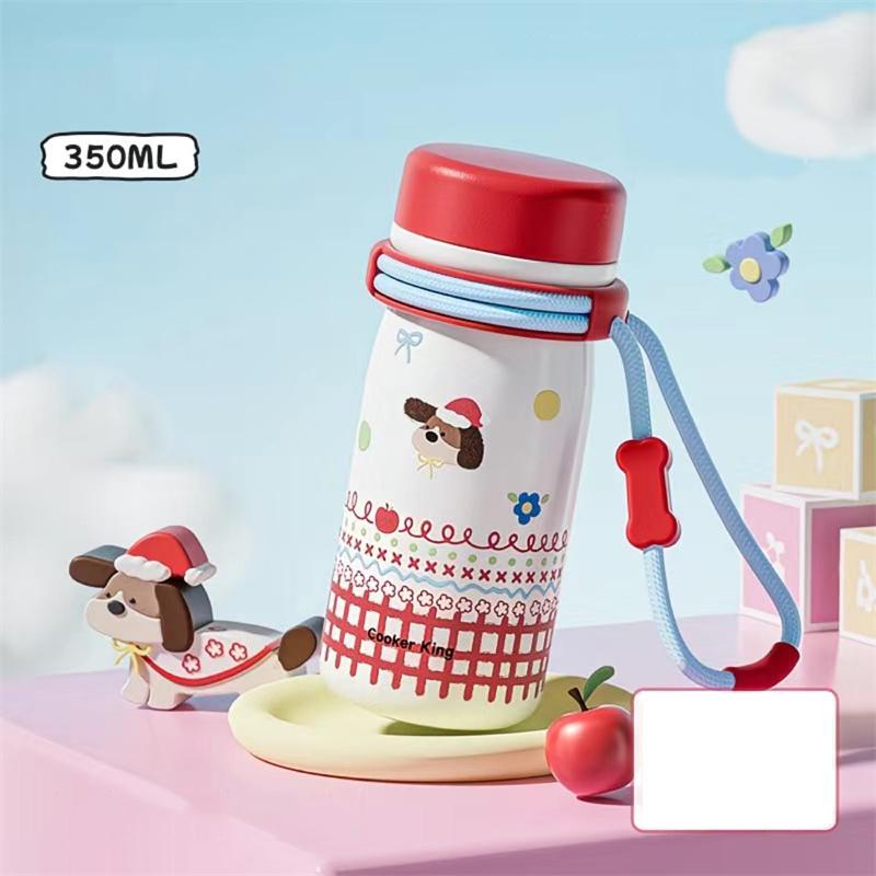 

COOKER KING Thermos Cup Cute Pattern Portable Insulated Water Bottle for Kids Stainless Steel Hot and Cold Drinks Coffee Cups 301-400ml красный