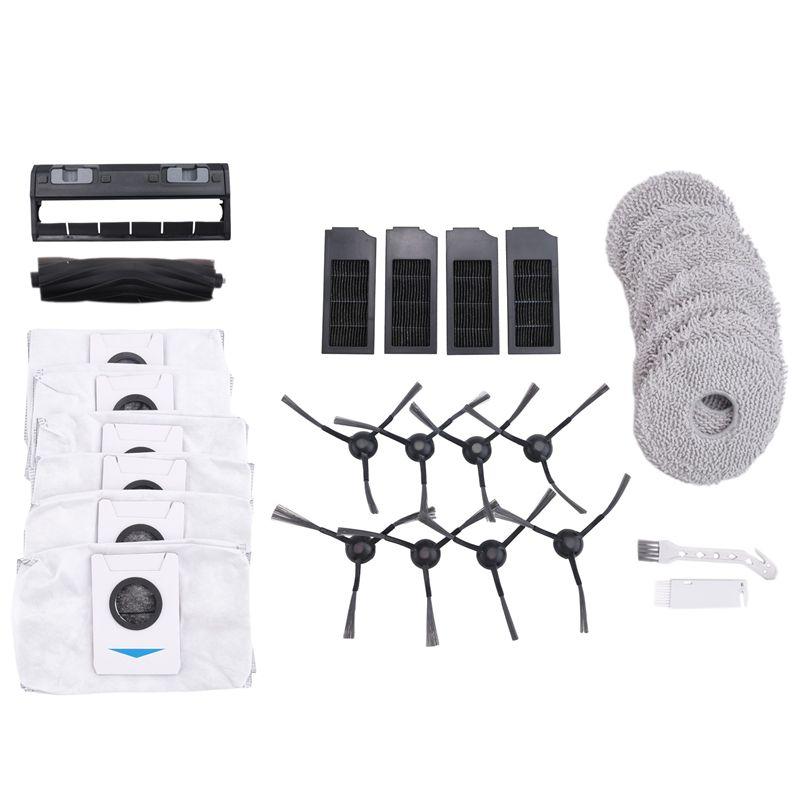 

ABUL-For Ecovacs X1 Omni, X1e Omni, T10 Omni Robot Vacuum Cleaner Main Side Brush Mop Cloth Dust Bags Replacement Parts