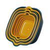 6 in 1 Plastic Colander Strainer Vegetable and Fruit Food Drain Cleaning Mesh Basket Set Sink Washing Bowl for Kitchen