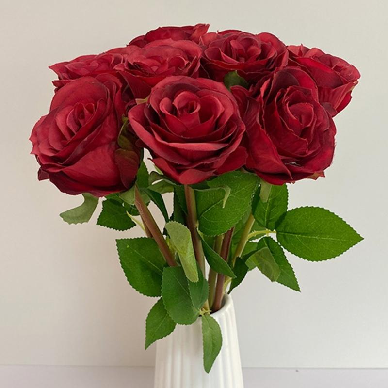 5 Stück künstliche Rose mit Stiel Simulationsblume DIY Handstrauß Dekoration für Kinder Mädchen Jungen Geburtstagsparty Dekoration