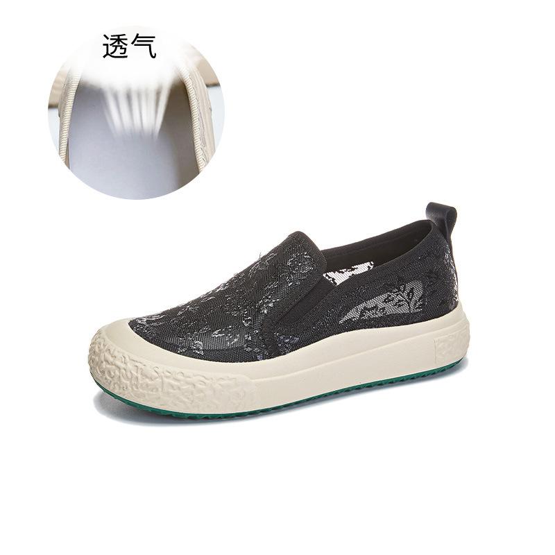 

Обувь для рыбалки с одной педалью, женская, лето 2025, новые дышащие маленькие белые туфли на толстой подошве, женские повседневные туфли, универсальные женские туфли прилив 40 чёрный