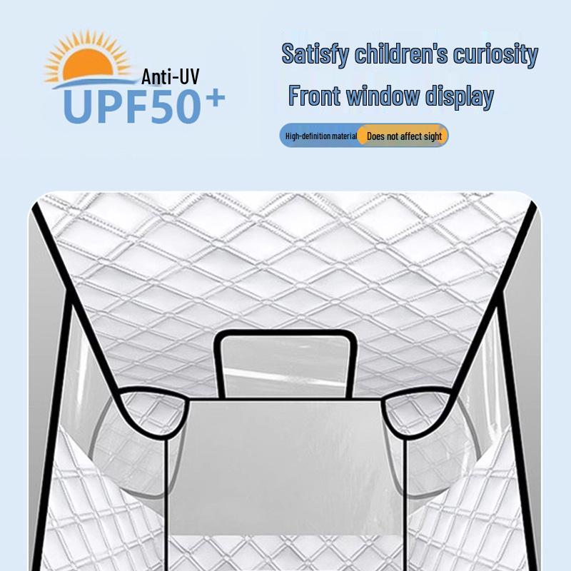 Parent-Child Electric Bike Windshield Blanket - Summer Sunshade, Windproof & Waterproof.