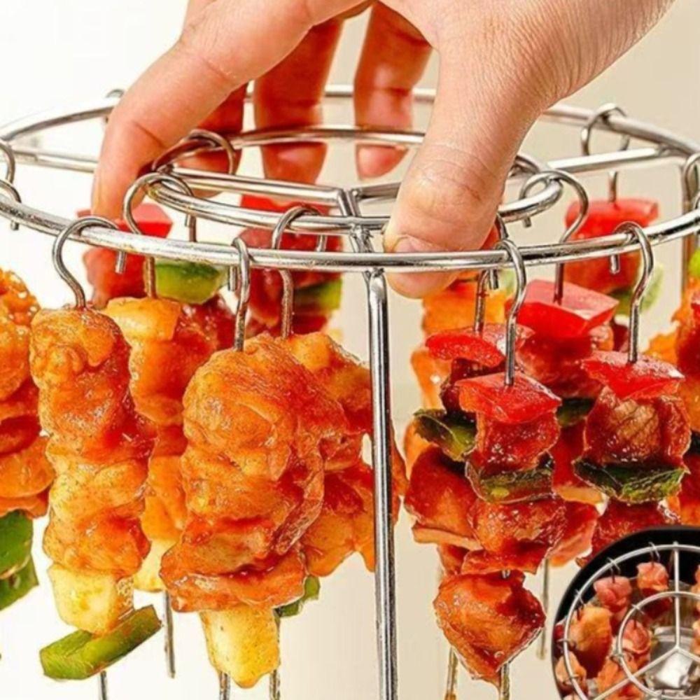 Stainless Steel Air Fryer Skewer Stand Heat-Resistant Barbecue Skewer Bracket Home Kitchen