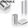 1-100Pcs Double Hole Cable Crimp Sleeve M1 to M12 Wire Ferrules 8-Shape Aluminum Cable Stopper Crimp Rope Hardware Accessories