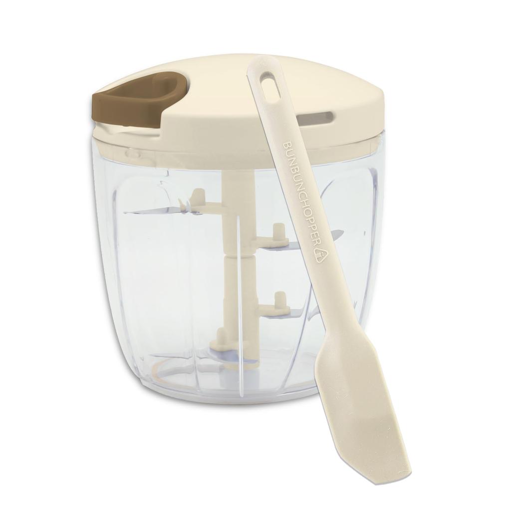 Bunbun Chopper Mini Spatula Set with Washable Lid Chopper 5S Mini Spatula Set (16.3cm) (Bunbun (Cream))