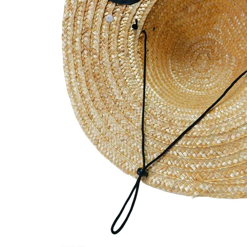 Summer Straw Hat Solar Energy Operated Solar Ventilation Fan Adjustable Solar Fan Drawstring Sports Hat