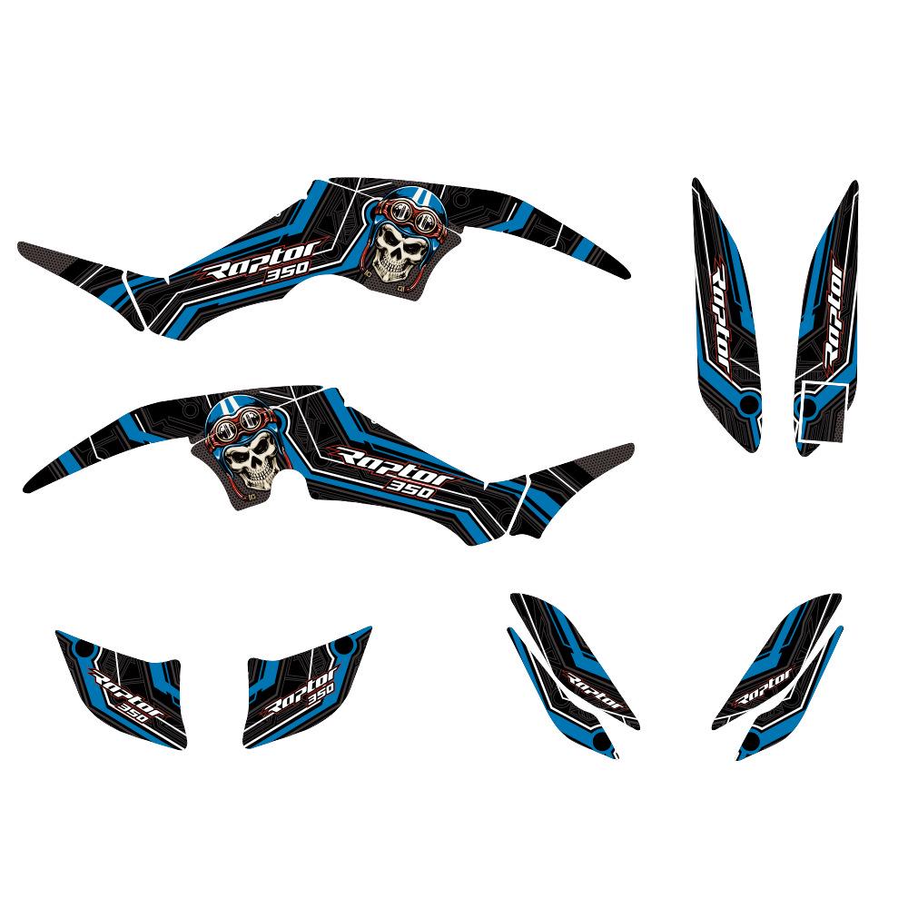 Full Set of Graphic Background Stickers for Yamaha Raptor 350 ATV YFM350