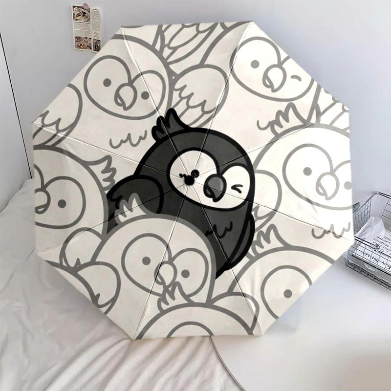 

1 PC Macaw Automatic Folding Umbrella - Cartoon Pattern, Portable & Foldable Design with 18 Ribs, Christmas Birthday Gifts