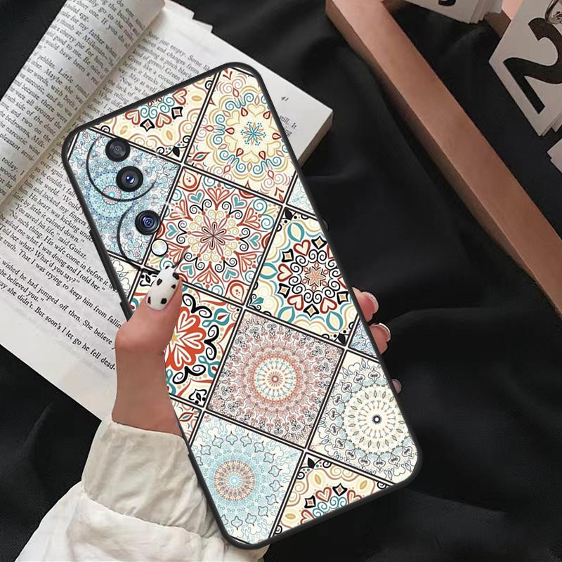 Vintage Retro Gitterblume Für Honor Magic 8 Pro 7 5 6 Lite Hülle Für Honor 400 200 70 50 X8c X8b X9a X9b X9c X9d Win RT