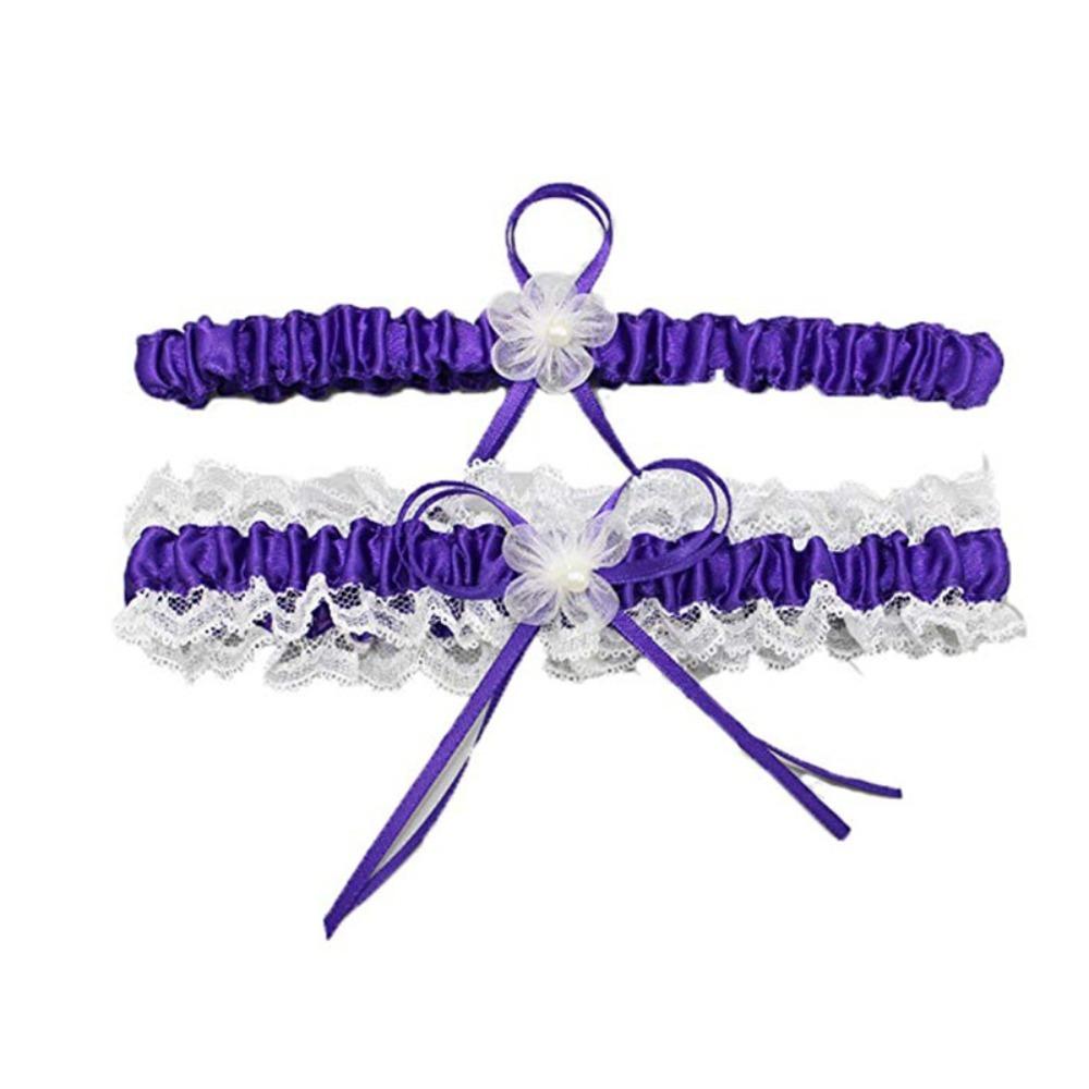 Neuer Damen Strumpfband Brautspitzenstrumpfband Schleife Blau Beindekoration Hochzeit Hochzeitsstrumpfband