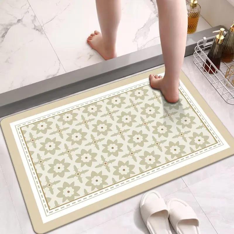 Diatom mud toilet bathroom toilet door soft floor mat toilet water absorbent non-slip foot pad door quick drying carpet