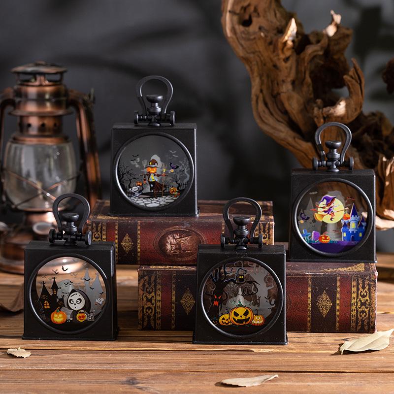 Decoração de Halloween para crianças, abóbora portátil, caixa de presente para jardim de infância, layout de cena de festa, adereços, decoração de atmosfera