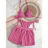 New Men's Swimwear 3 Piece Set Featuring Mesh Swim Trunks and Tie Side Bikini Briefs 0874