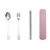 3pcs Cutlery Set Stainless Steel Spoon Fork Chopsticks With Storage Box Camping Tourism Tableware Portable Outdoor Equipment TMZ