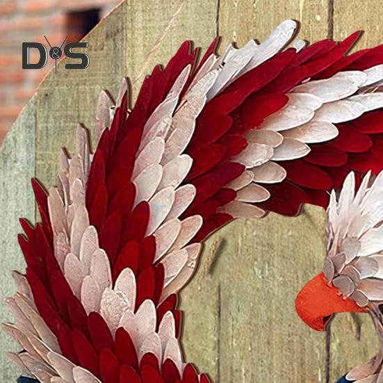 Patriotic Eagle Wreath 4th of July Wooden Decoration Indoor Outdoor Front Door Wall Hanging Independence Day Memorial Day Door Sign Pendant