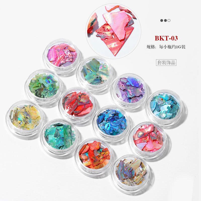 Japanese Nail Accessories Natural Shell Paper Thin Shell Fragments Shell Powder Irregular Abalone Slices AB Illusion Color Set