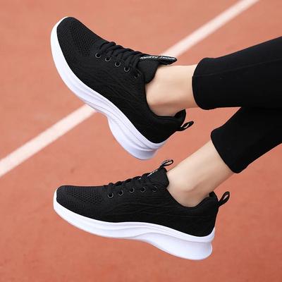 Women Lightweight Sports Casual Sneakers Ladies Non-Slip Fashion Jogging Shoes New Style Flying Weave Breathable Running Shoes