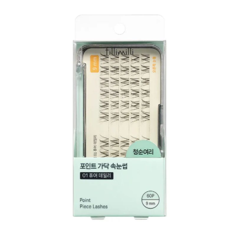 fillimilli Point Piece Lashes (9mm) (60ea) / #Pure Daily