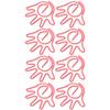 100Pcs Paper Clip Metal Hand Shaped Design Rustproof Paperclip Decoration for Office School Pink