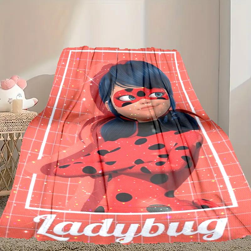 1pc Cozy Print Blanket, Ladybug Blanket Appropriate for Home Picnic and Travel Adventures