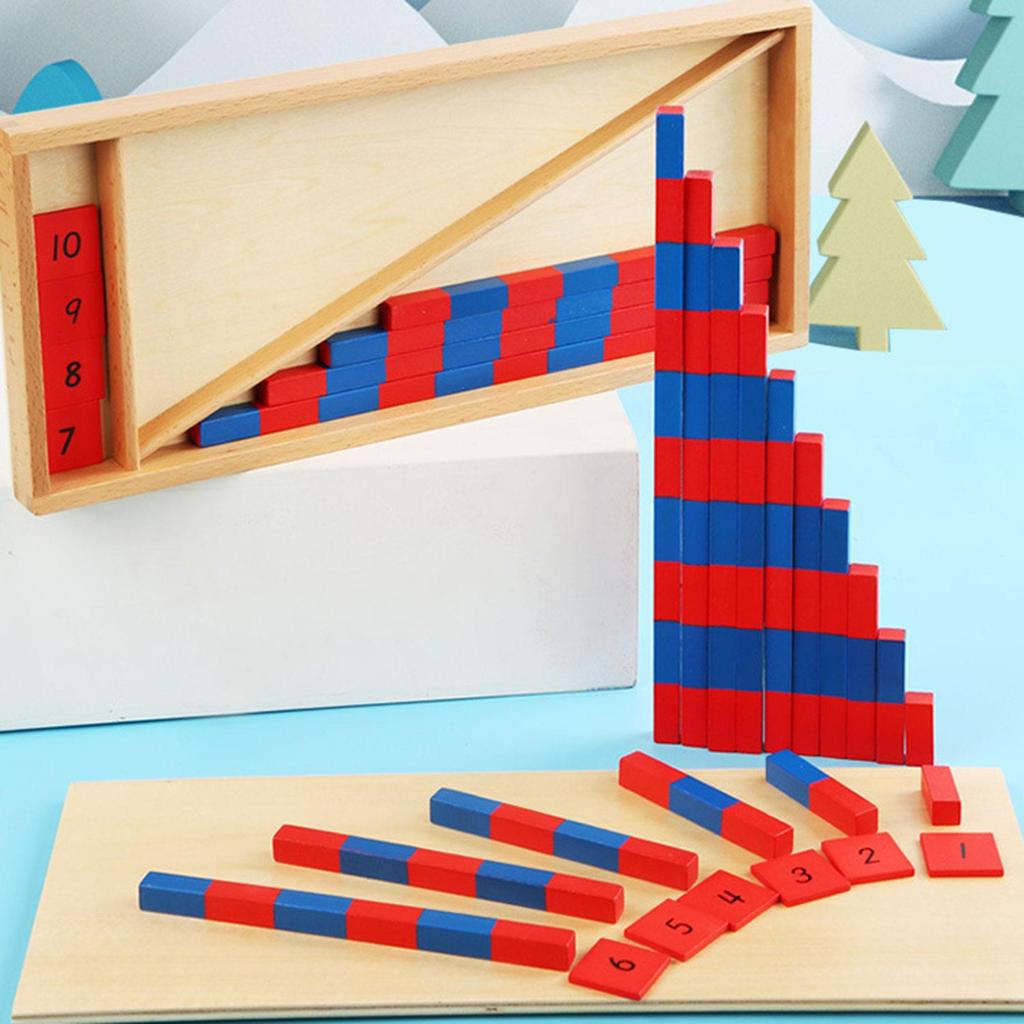 Montessori Numerical Rods Learning Bars Counting Cognition Multifunctional Math for Preschool