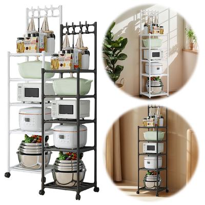 5 Tier Storage Rack 110LBS Heavy Duty Organizer Shelf with Rolling Wheels for Laundry Bathroom Kitchen Garage Pantry